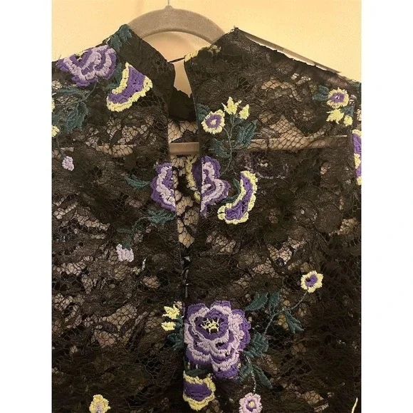 Closet London Women's Floral Lace High Neck Blouse Top Size 6 Steampunk Romantic - Picture 10 of 11